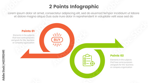 versus or compare and comparison concept for infographic template banner with big circle and arrow opposite direction with two point list information