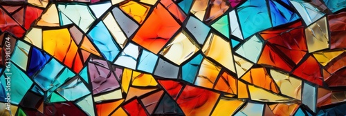 Colorful glass broken into many parts  texture  broken glass  broken window  mosaic