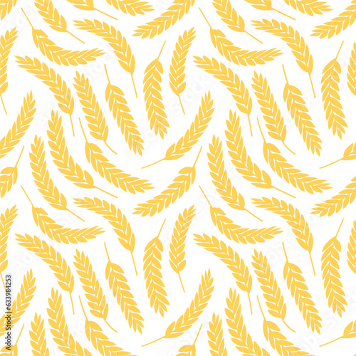 wheat seamless pattern, patterns such as wheat, rice and oat. suitable for organic background for bakery packages, bakery products etc
