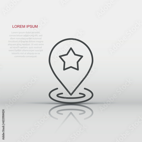 Map pin icon in flat style. gps navigation vector illustration on white isolated background. Locate position business concept.
