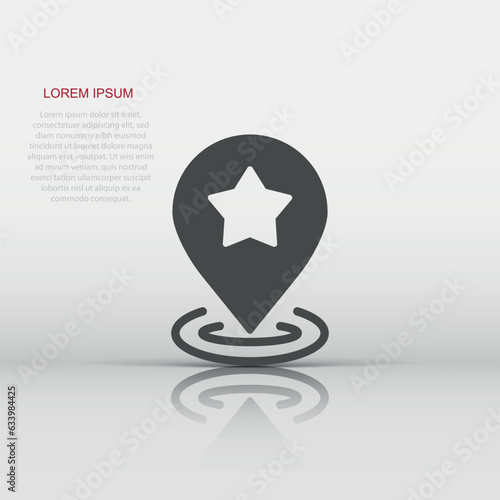 Map pin icon in flat style. gps navigation vector illustration on white isolated background. Locate position business concept.