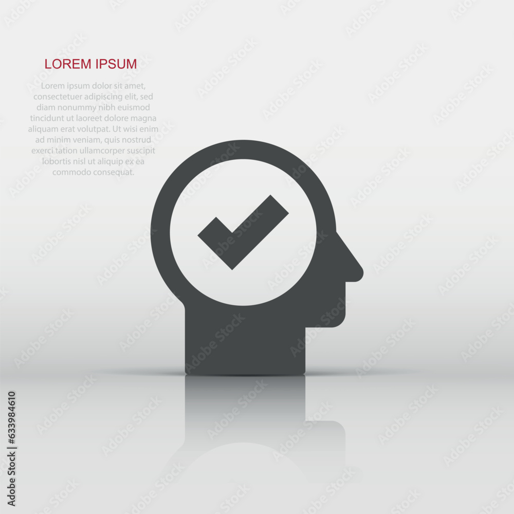 Organization management icon in flat style. People with check mark vector illustration on white isolated background. Businessman business concept. Organization management icon in flat style. People with check mark vector illustration on white isolated background. Businessman business concept.