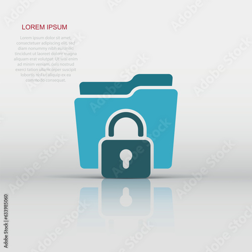 Files folder permission icon in flat style. Document access vector illustration on isolated background. Secret archive sign business concept.