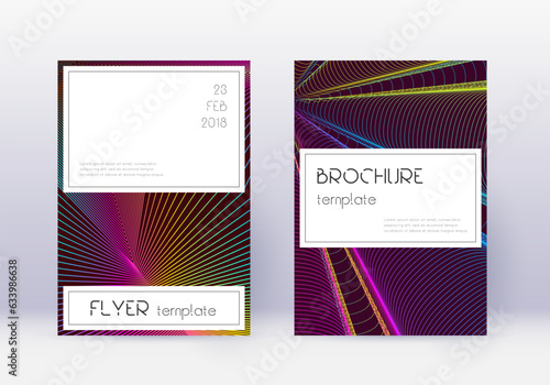 Stylish cover design template set. Rainbow abstrac