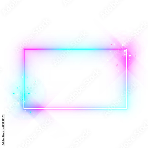 Cool colorful neon border frame squares.