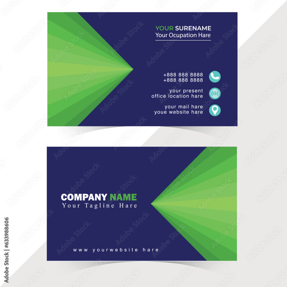 Fototapeta premium Double-sided creative business card design. landscape design template. Vector illustration, ID card design, Business card template