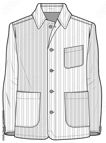 shirt vector illustration. jacket style shirt vector. 3 pocket dress shirt. men's formal shirt . men's formal jacket. 