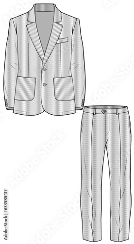 vector illustration of clothes. formal wear. suit set. men wear. tailor made suit. 