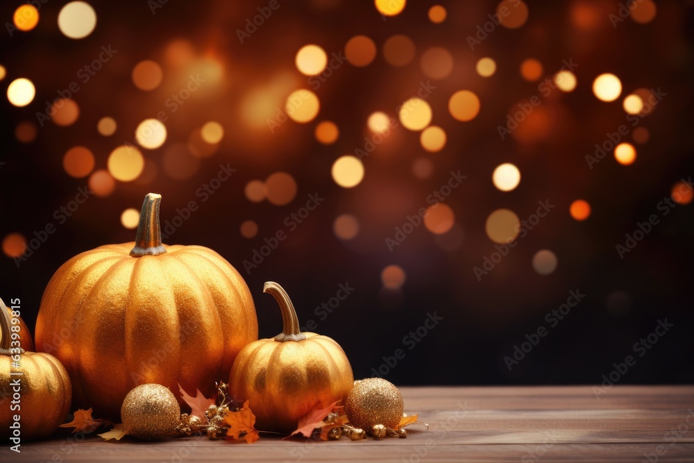 A rustic arrangement of pumpkins on a wooden table A rustic arrangement of pumpkins on a wooden table
