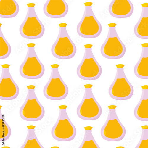 flask potion perfume jar yellow pattern textile
