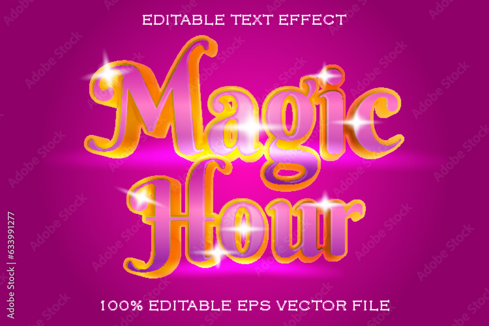Magic Hour Editable Text Effect 3d Modern Text Effect