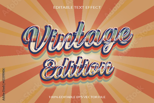 Vintage Edition Editable Text Effect 3d Vintage Style