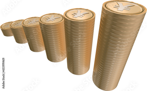 Digital png illustration of stacks of golden coins on transparent background