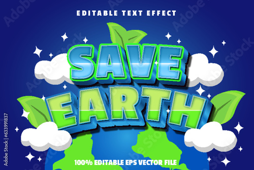 Save Earth Editable Text Effect 3d Gradient Style.jpg