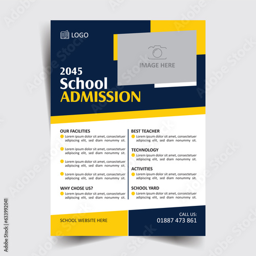 School admission flyer,  poster 