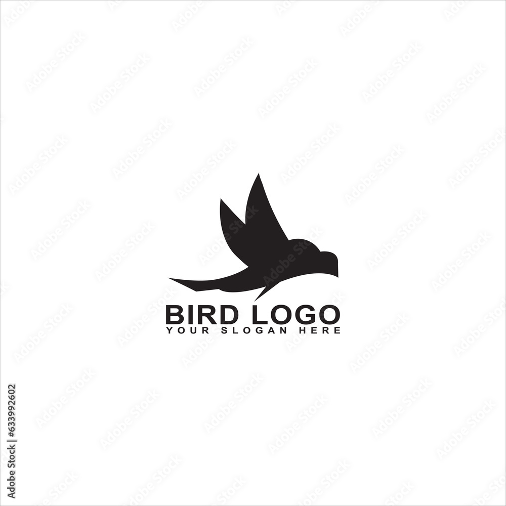Bird simple logo design vector