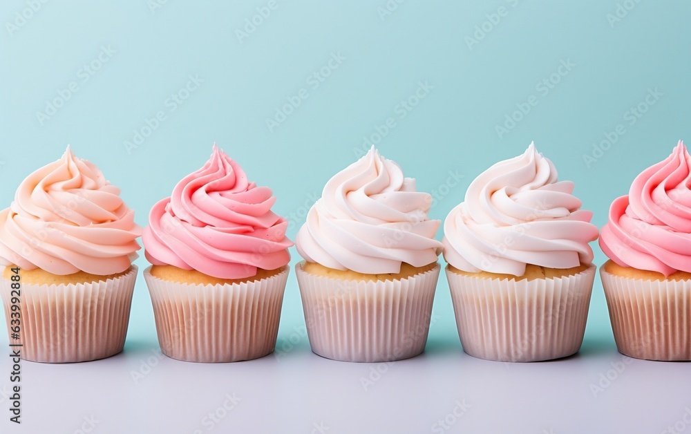 Different collection of Cupcakes with Vibrant. Generative AI