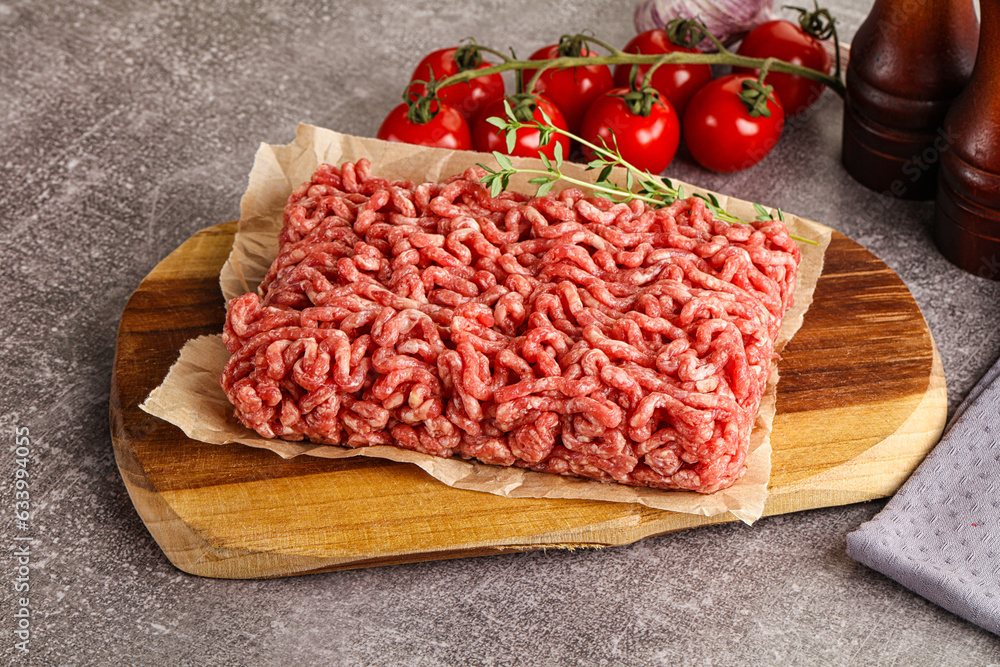 Raw minced beef uncooked meat Raw minced beef uncooked meat