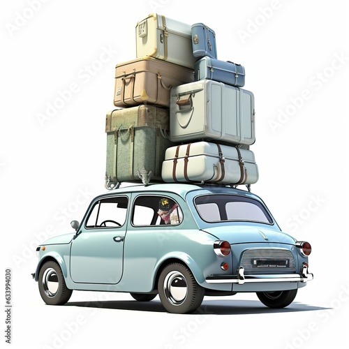 Vintage pastel car with lot...