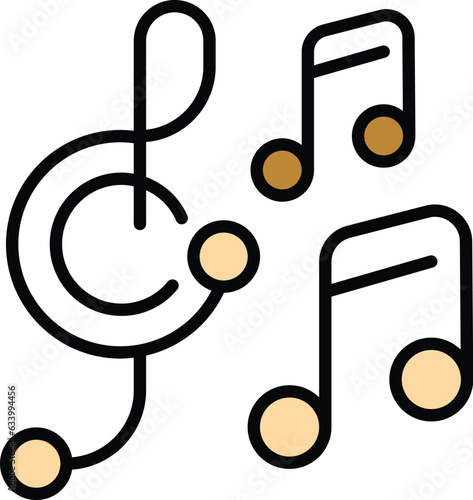 Music icon outline vector. Dj audio. Electronic sampler color flat