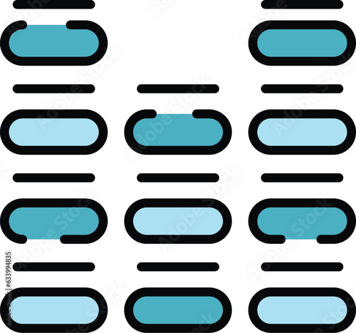 Equalizer icon outline vector. Dj music. Audio sampler color flat
