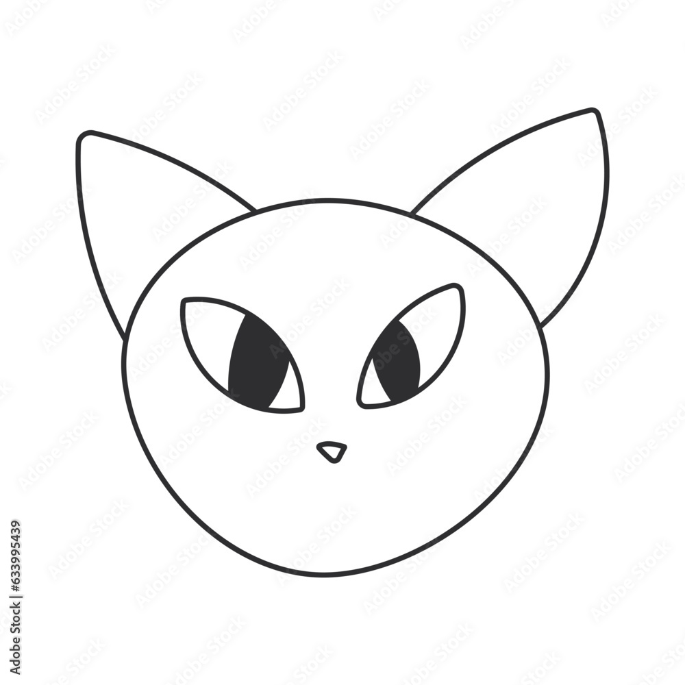 halloween cat scary color cute line icon halloween cat scary color cute line icon