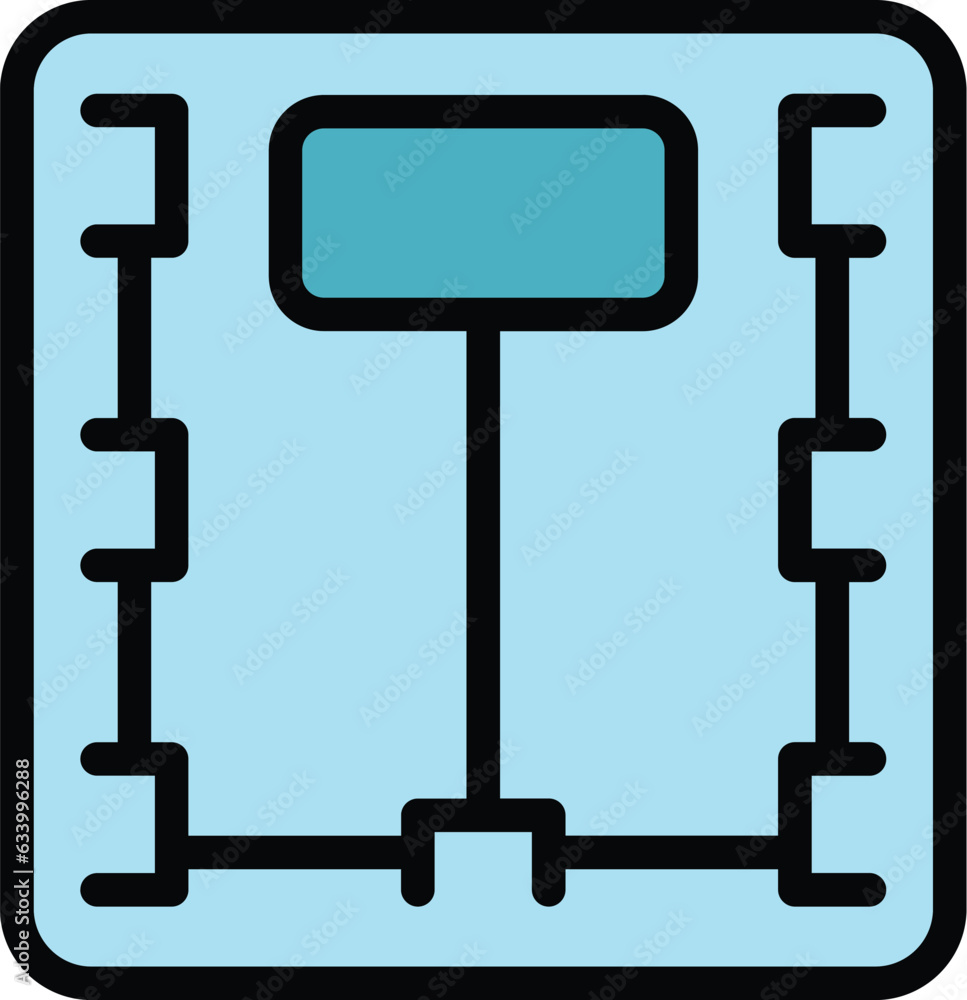 Gym scales icon outline vector. Exercise equipment. Workout training color flat Gym scales icon outline vector. Exercise equipment. Workout training color flat