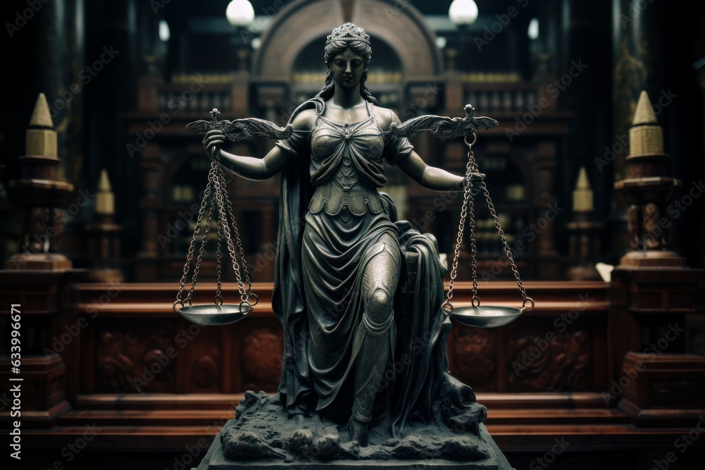 Law statue temple. Generate Ai Law statue temple. Generate Ai