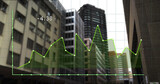 Image of graphs over cityscape