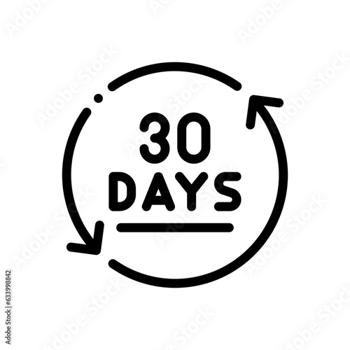 30 days line icon