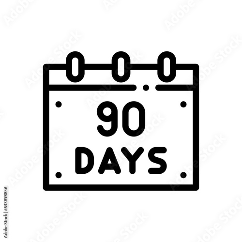 90 days line icon