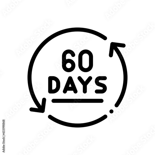 60 days line icon
