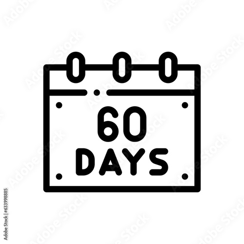 60 days line icon