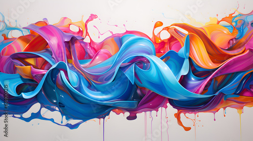 Fototapeta Naklejka Na Ścianę i Meble -  Abstract wallpaper liquid lines vibrant colors smooth