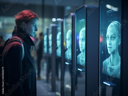 hacker looks at futuristic screens