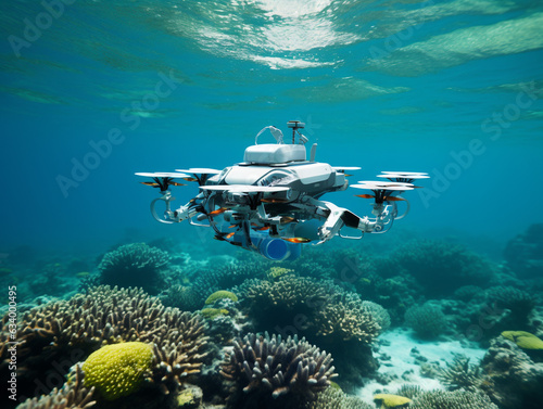 a high-tech robot explores the deep sea