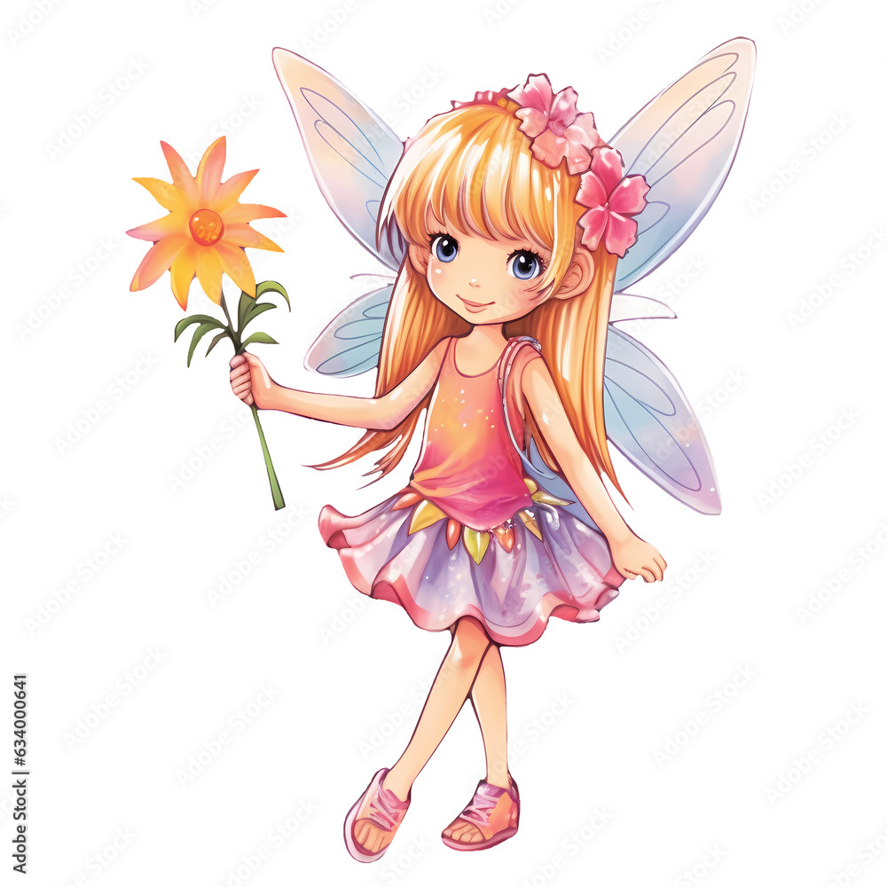 Fairy Birthday Watercolor Clipart Illustration Fairy Birthday Watercolor Clipart Illustration