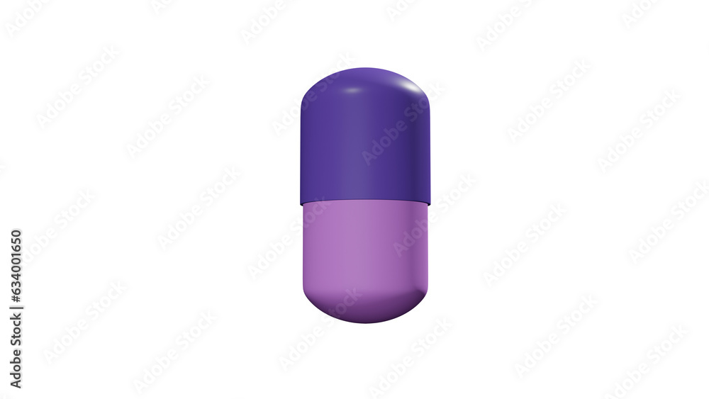 3D Model Illustration of Blue & Purple Pill To Boost Health Point 3D Model Illustration of Blue & Purple Pill To Boost Health Point