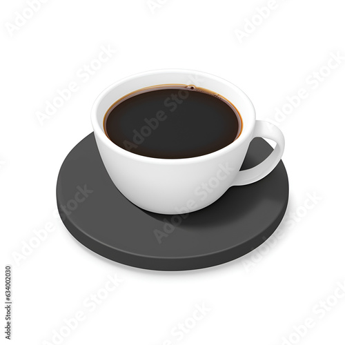Cups of hot espresso and cappuccino  Black coffee cup icon. symbols of coffee on white background. Cup of Fresh Coffee. Illustration. Flat Style. Decorative Design for Cafeteria.