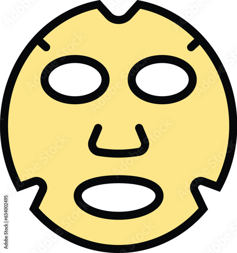 Face mask icon outline vector. Skin beauty. Medical collagen color flat