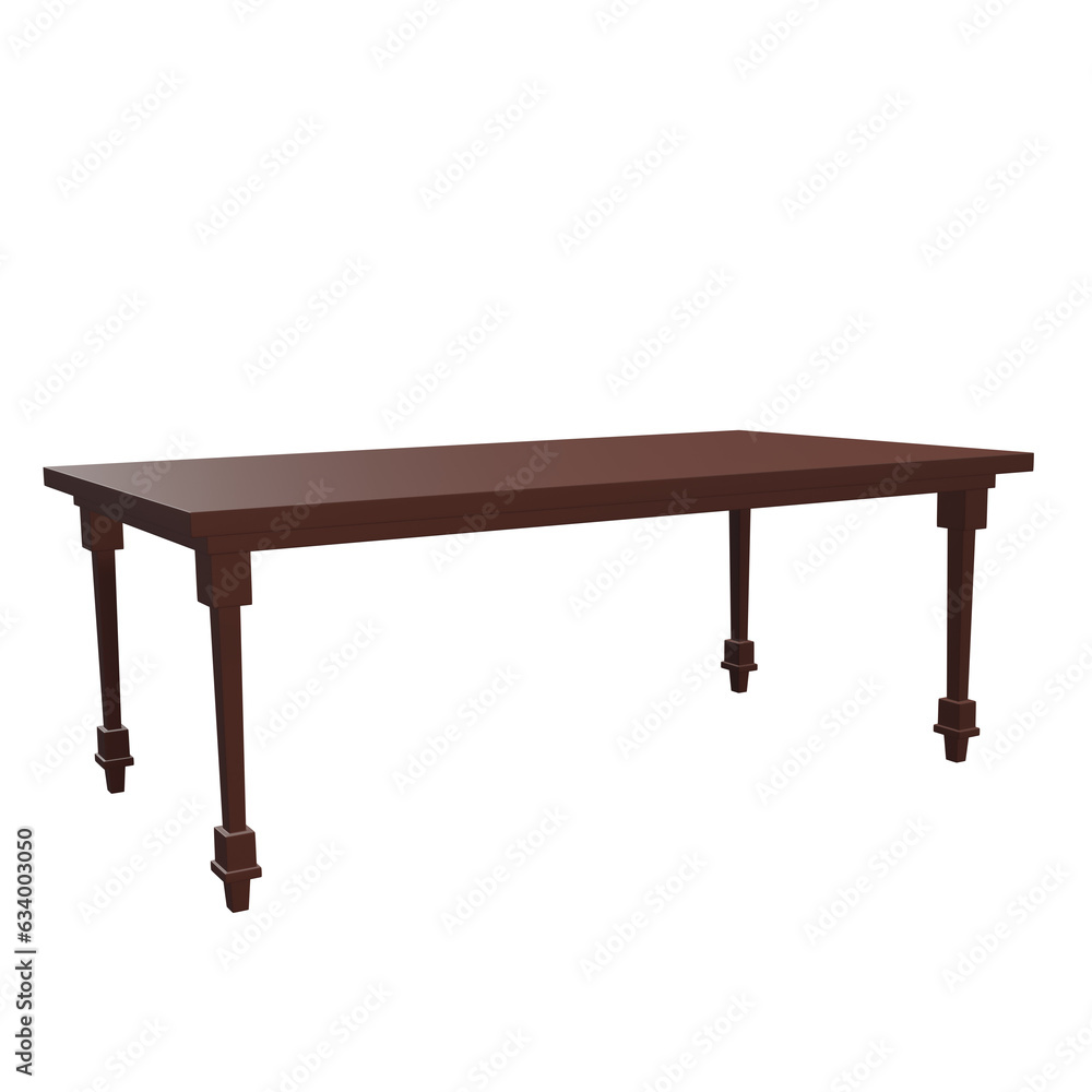3D Illustration of Brown Woden Table 3D Illustration of Brown Woden Table