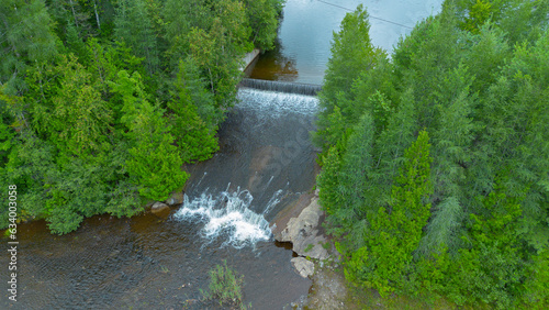 Aerial view of a beautiful Canadian forest river in the province of Quebec © Gilles Rivest