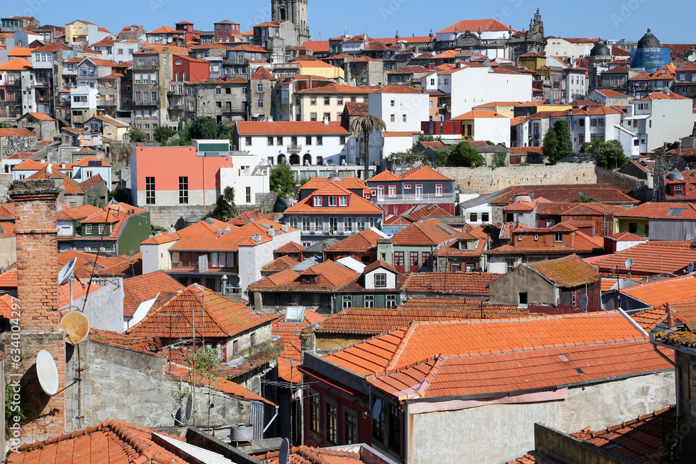 Old towns roofs of Porto, Portugal.