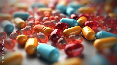 Background full of colorful and variated pill drugs of medical treatment 
