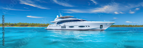 A luxury yacht cruising through the ocean blue © Brian