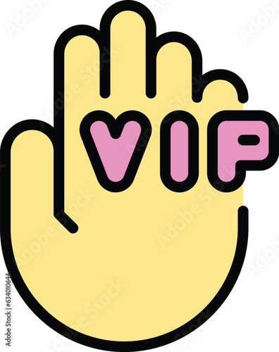 Vip person icon outline vector. Party event. Cinema cocert color flat photo