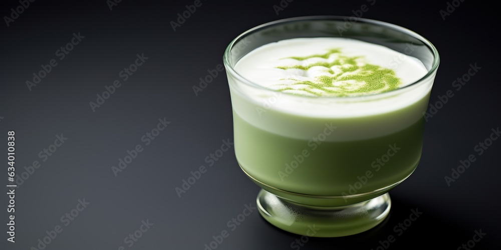 AI Generated. AI Generative. Japanese asian food cup matcha latte art on simple background. Healthy drink beverage AI Generated. AI Generative. Japanese asian food cup matcha latte art on simple background. Healthy drink beverage