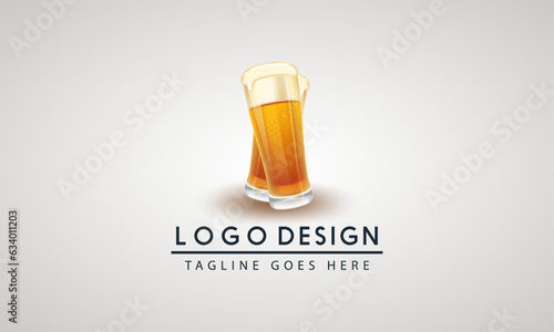 Beer In Glass Cup, Refreshing Drink With White Foam In 3d Illustration, Splashing Beer