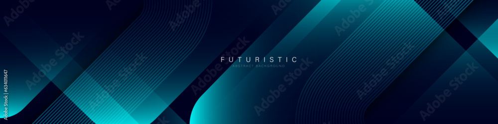 Dark blue abstract background with glowing geometric shapes. Modern shiny blue lines pattern element. Futuristic technology concept. Horizontal banner template. Suit for cover, presentation, website Dark blue abstract background with glowing geometric shapes. Modern shiny blue lines pattern element. Futuristic technology concept. Horizontal banner template. Suit for cover, presentation, website