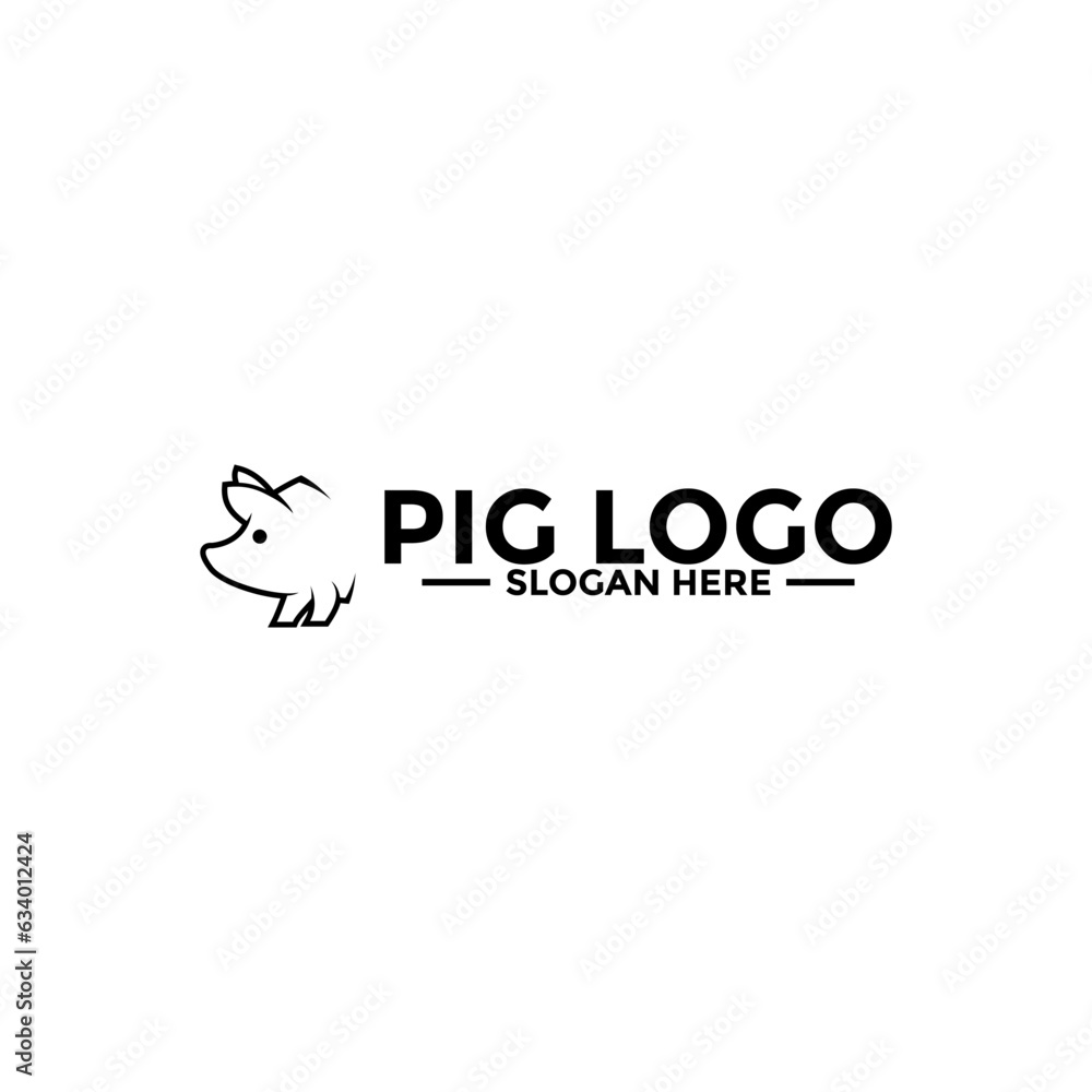 Pig logo icon design template vector,Pork Pig line art logo design Pig logo icon design template vector,Pork Pig line art logo design